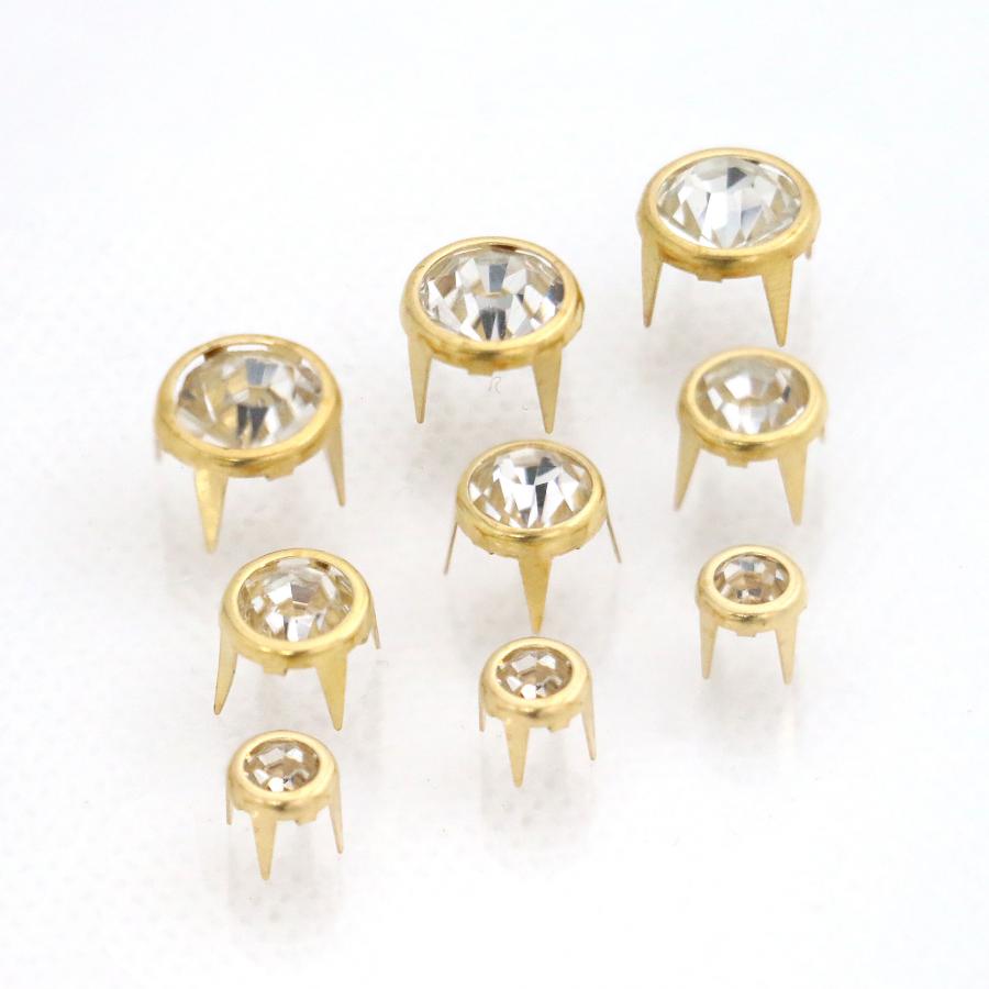 4 Prong Rhinestone Rivets Transparent Stone